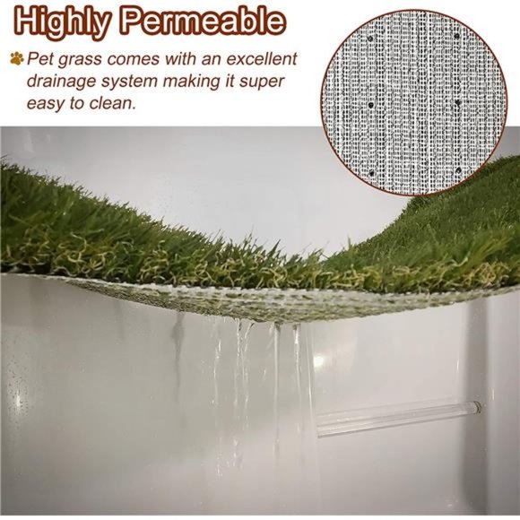 Dog Grass Large Patch Potty, Artificial Dog Grass for Pet Training (35"X22.6") - Picture 4 of 6